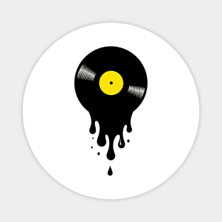 Surreal Melting Vinyl Record: Retro Vibes Magnet